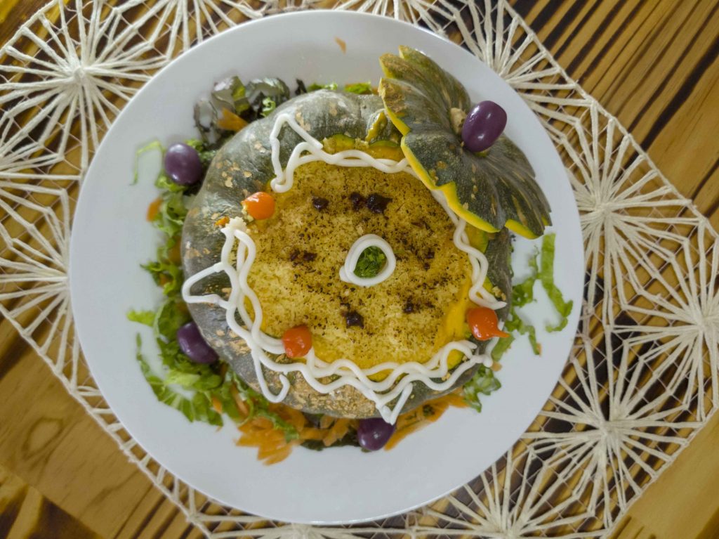 Delicioso camarão do chef